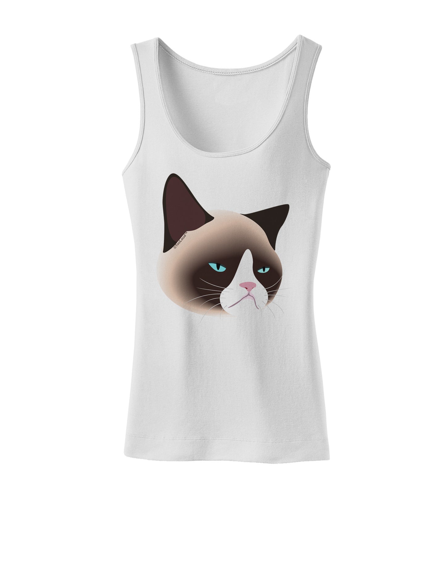 Cute Disgruntled Siamese Cat Womens Tank Top-Womens Tank Tops-TooLoud-White-X-Small-Davson Sales