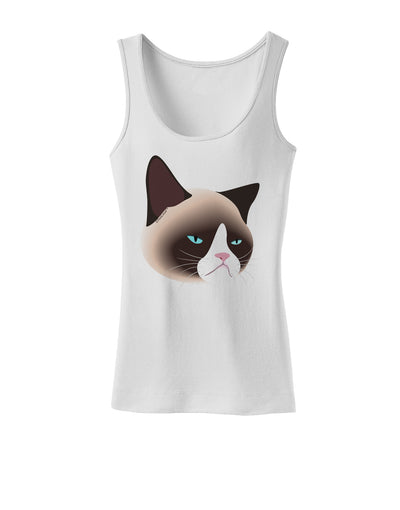 Cute Disgruntled Siamese Cat Womens Tank Top-Womens Tank Tops-TooLoud-White-X-Small-Davson Sales