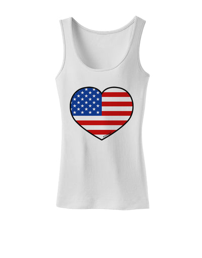 American Flag Heart Design Womens Tank Top by TooLoud-Womens Tank Tops-TooLoud-White-X-Small-Davson Sales