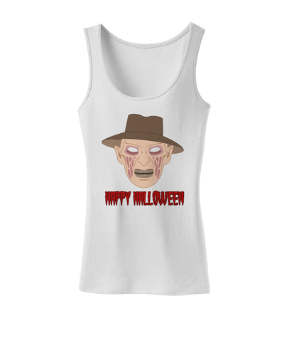 Scary Face With a Hat - Happy Halloween Womens Tank Top-Womens Tank Tops-TooLoud-White-X-Small-Davson Sales