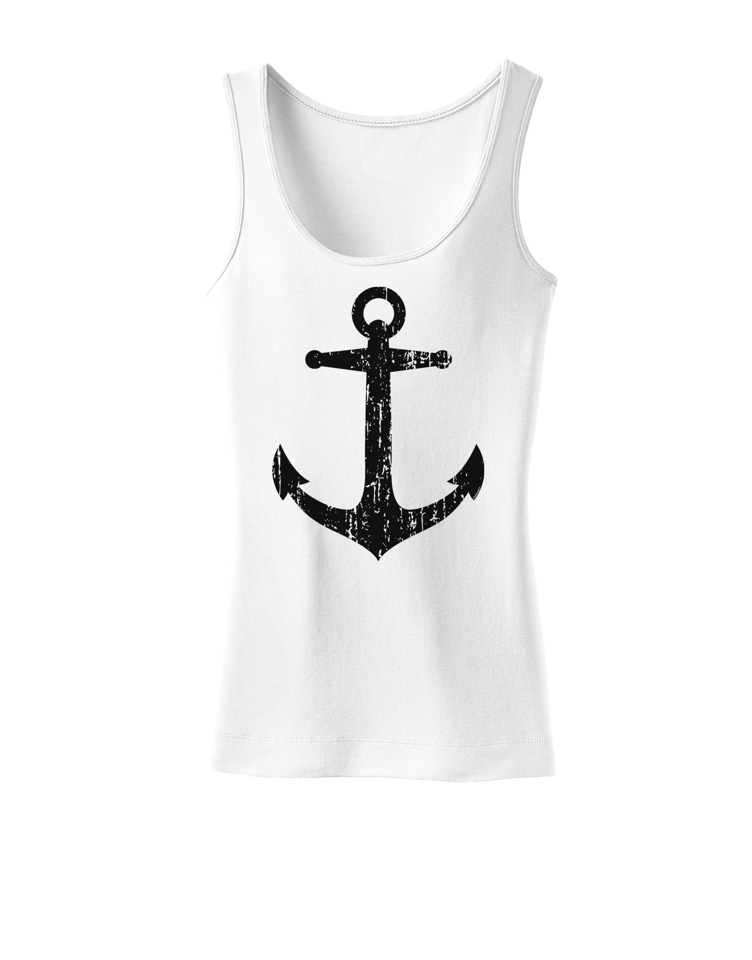 Distressed Nautical Sailor Anchor Womens Tank Top-Womens Tank Tops-TooLoud-White-X-Small-Davson Sales