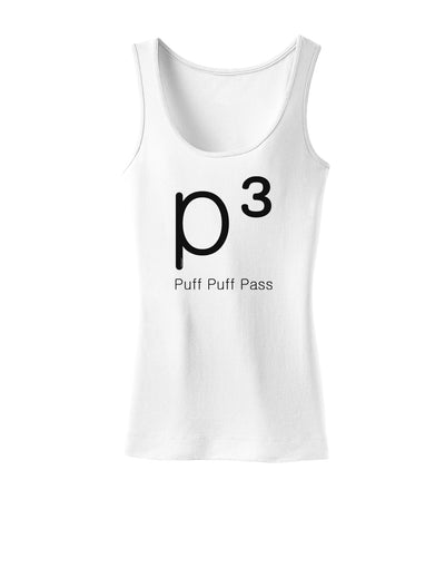 P� - Puff Puff Pass - Smoking Etiquette Womens Tank Top-Womens Tank Tops-TooLoud-White-X-Small-Davson Sales