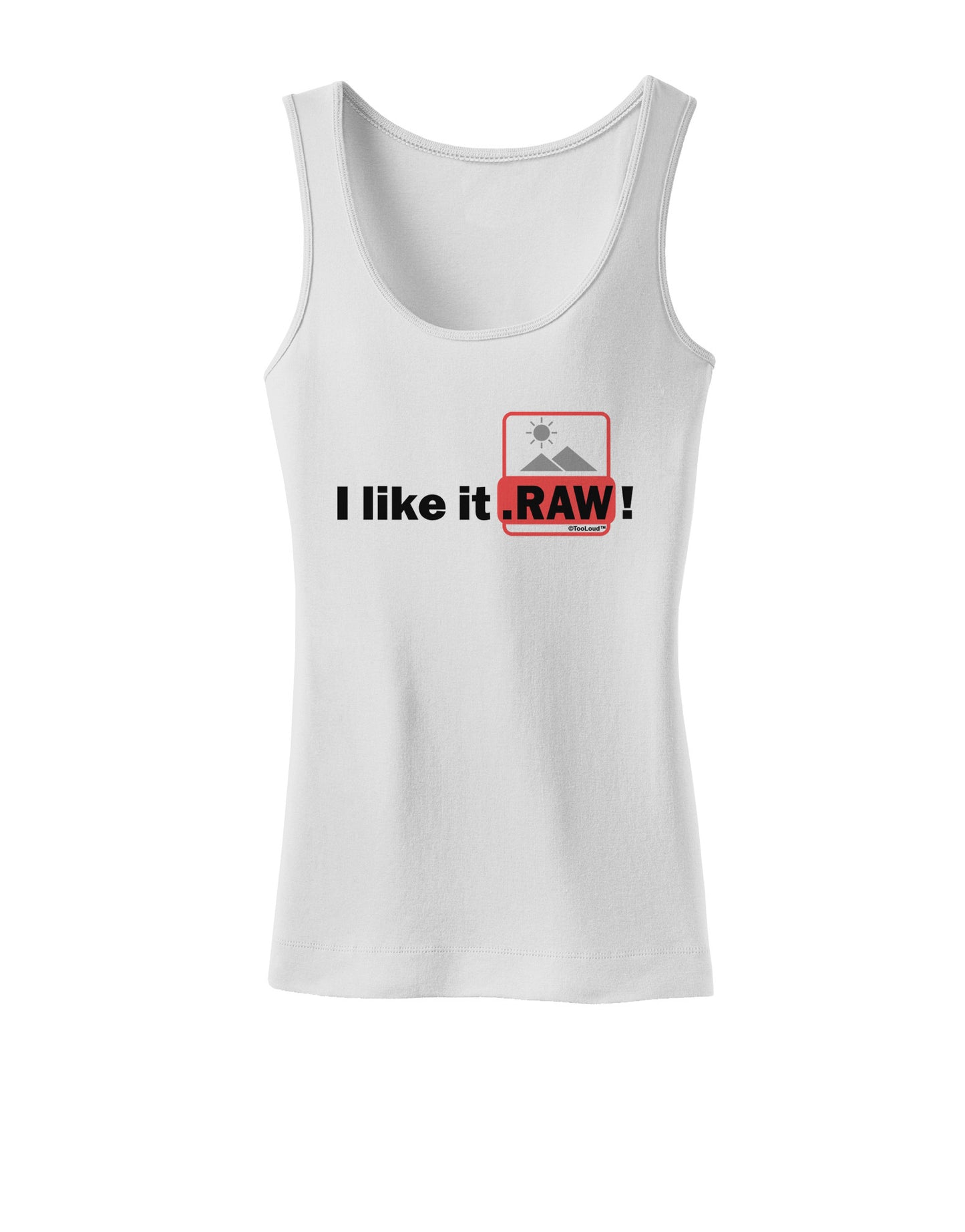 I Like It RAW Womens Petite Tank Top-TooLoud-White-X-Small-Davson Sales