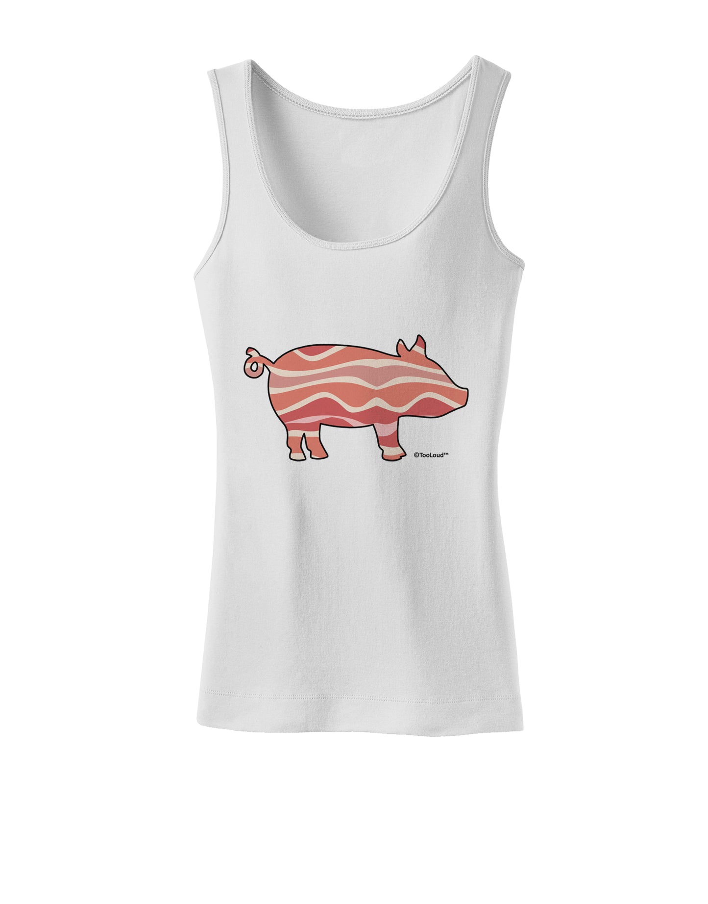Bacon Pig Silhouette Womens Tank Top by TooLoud-Womens Tank Tops-TooLoud-White-X-Small-Davson Sales