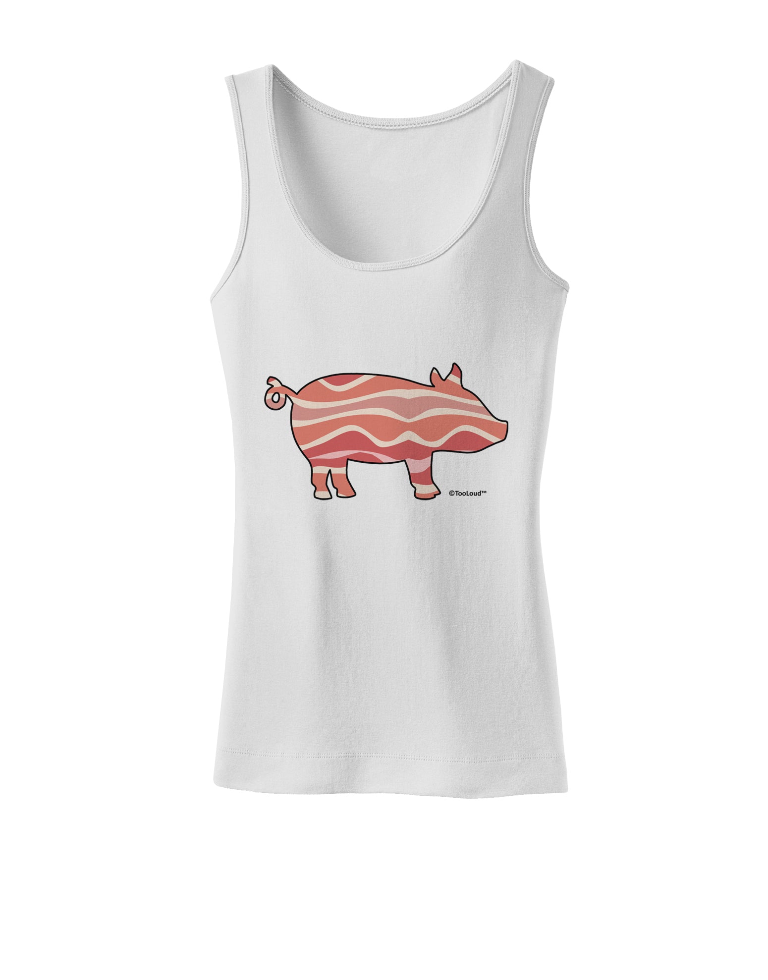 Bacon Pig Silhouette Womens Tank Top by TooLoud-Womens Tank Tops-TooLoud-White-X-Small-Davson Sales