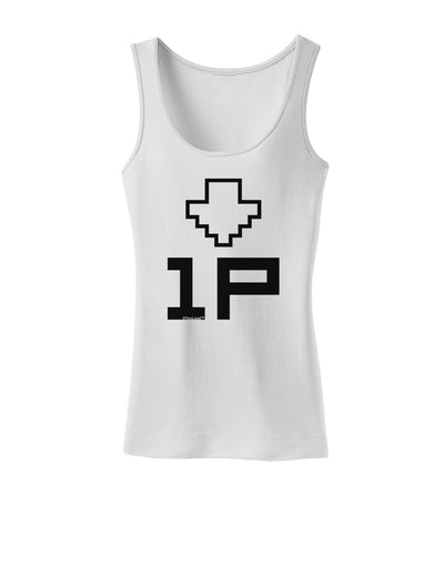 Player One Couples Design Womens Petite Tank Top-TooLoud-White-X-Small-Davson Sales