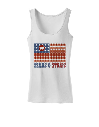 American Bacon Flag - Stars and Strips Womens Tank Top-Womens Tank Tops-TooLoud-White-X-Small-Davson Sales