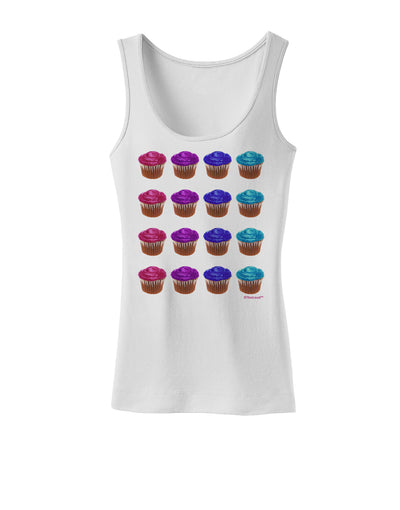 Colorful Cupcake Pattern Womens Tank Top by TooLoud-Womens Tank Tops-TooLoud-White-X-Small-Davson Sales