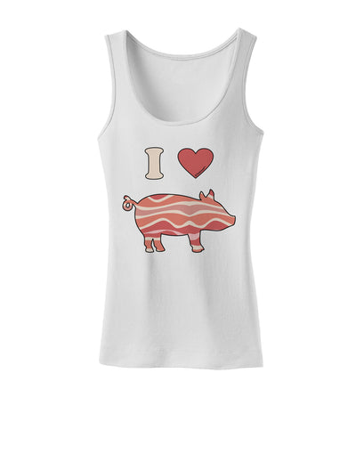 I Heart My Bacon Pig Silhouette Womens Tank Top by TooLoud-Womens Tank Tops-TooLoud-White-X-Small-Davson Sales