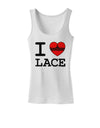 I Love Heart Lace Womens Tank Top-Womens Tank Tops-TooLoud-White-X-Small-Davson Sales