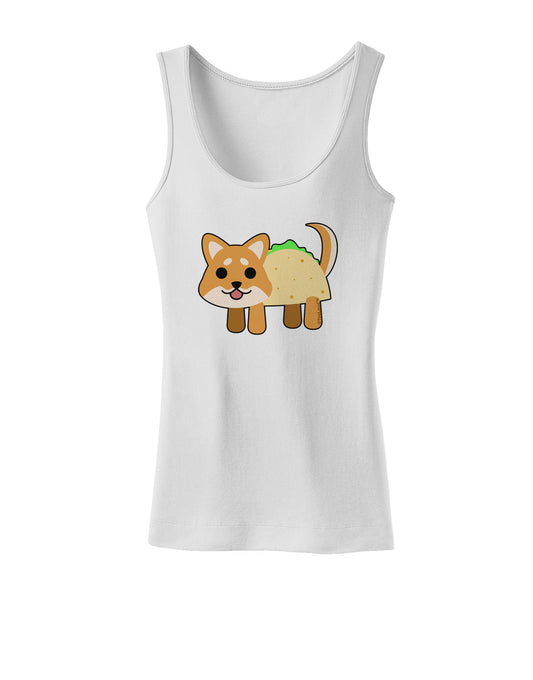 Cute Taco Dog Womens Petite Tank Top-TooLoud-White-X-Small-Davson Sales