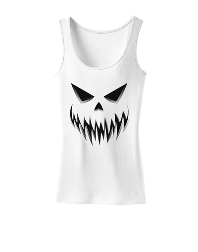 Scary Evil Jack O' Lantern Pumpkin Face Womens Tank Top-Womens Tank Tops-TooLoud-White-X-Small-Davson Sales