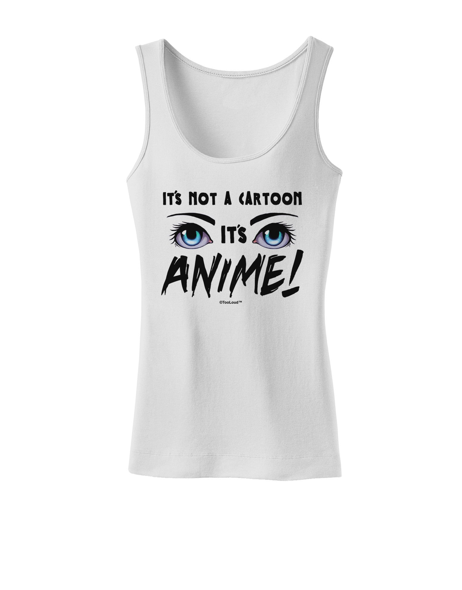Not A Cartoon Eyes Blue Womens Petite Tank Top-TooLoud-White-X-Small-Davson Sales