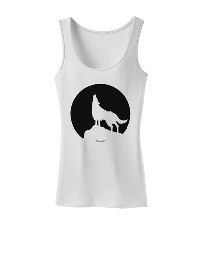 Wolf Howling at the Moon - Design #1 Womens Tank Top by TooLoud-Womens Tank Tops-TooLoud-White-X-Small-Davson Sales