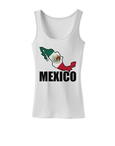 Mexico Outline - Mexican Flag - Mexico Text Womens Tank Top by TooLoud-Womens Tank Tops-TooLoud-White-X-Small-Davson Sales