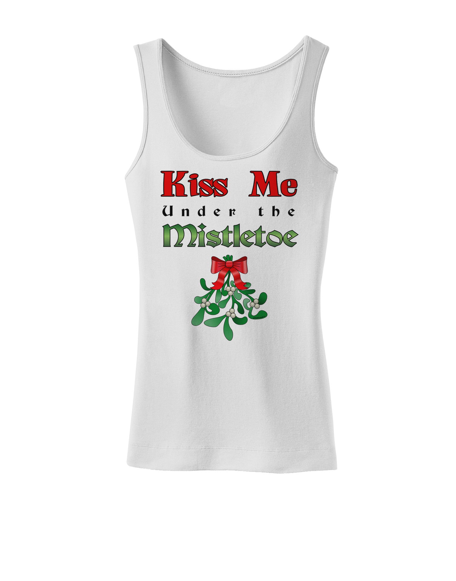 Kiss Me Under the Mistletoe Christmas Womens Tank Top-Womens Tank Tops-TooLoud-White-X-Small-Davson Sales