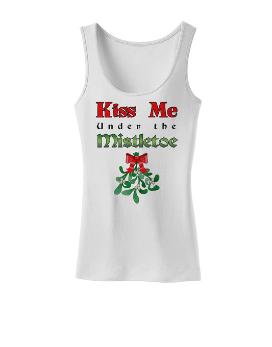 Kiss Me Under the Mistletoe Christmas Womens Tank Top-Womens Tank Tops-TooLoud-White-X-Small-Davson Sales