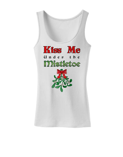 Kiss Me Under the Mistletoe Christmas Womens Tank Top-Womens Tank Tops-TooLoud-White-X-Small-Davson Sales