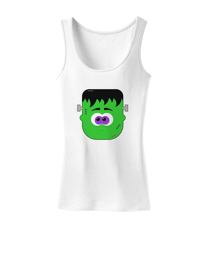 Frankenstein Face Halloween Womens Tank Top-Womens Tank Tops-TooLoud-White-X-Small-Davson Sales