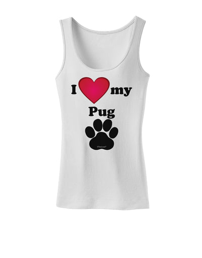 I Heart My Pug Womens Petite Tank Top by TooLoud-TooLoud-White-X-Small-Davson Sales