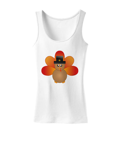 Cute Pilgrim Turkey Thanksgiving Womens Tank Top-Womens Tank Tops-TooLoud-White-X-Small-Davson Sales