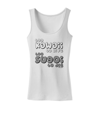 Too Kawaii to Live - B&W Womens Tank Top by TooLoud-Womens Tank Tops-TooLoud-White-X-Small-Davson Sales