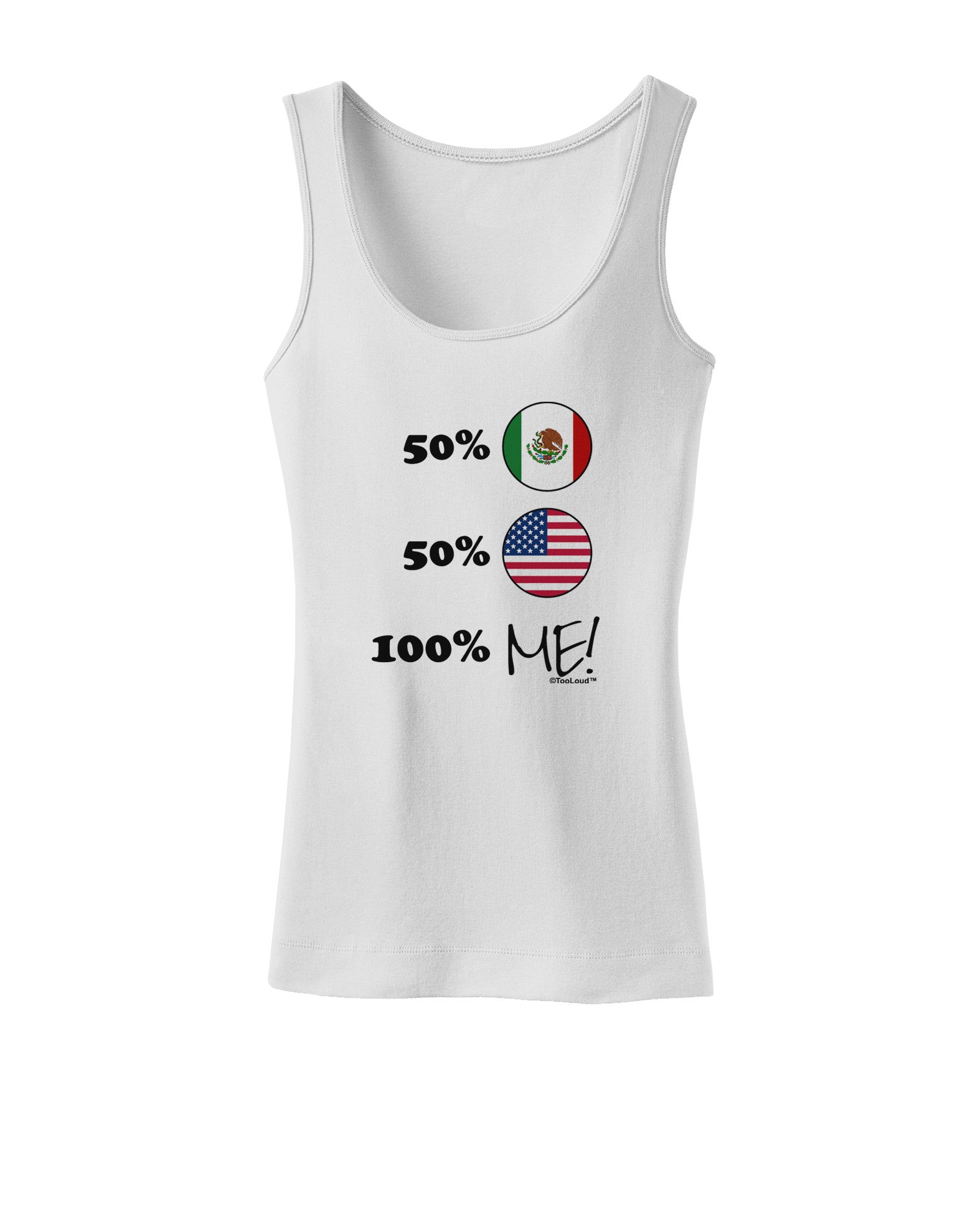 Mexican American 100 Percent Me Womens Tank Top-Womens Tank Tops-TooLoud-White-X-Small-Davson Sales