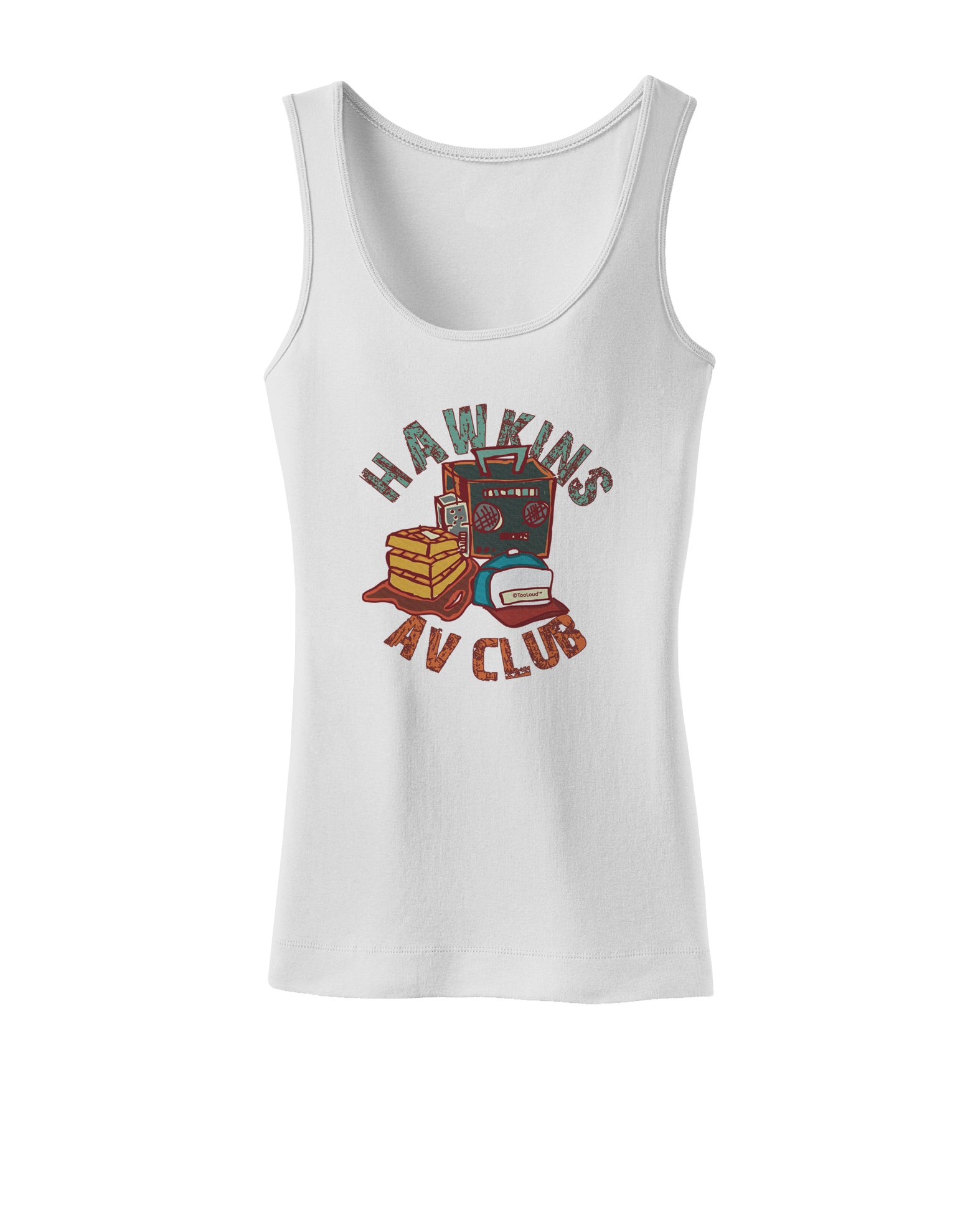 TooLoud Hawkins AV Club Womens Petite Tank Top-Womens Tank Tops-TooLoud-White-X-Small-Davson Sales