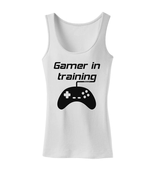 Gamer In Training BnW Womens Petite Tank Top-TooLoud-White-X-Small-Davson Sales