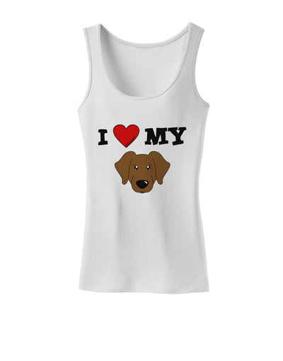 I Heart My - Cute Chocolate Labrador Retriever Dog Womens Tank Top by TooLoud-Womens Tank Tops-TooLoud-White-X-Small-Davson Sales