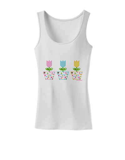 Three Easter Tulips Womens Tank Top by TooLoud-Womens Tank Tops-TooLoud-White-X-Small-Davson Sales