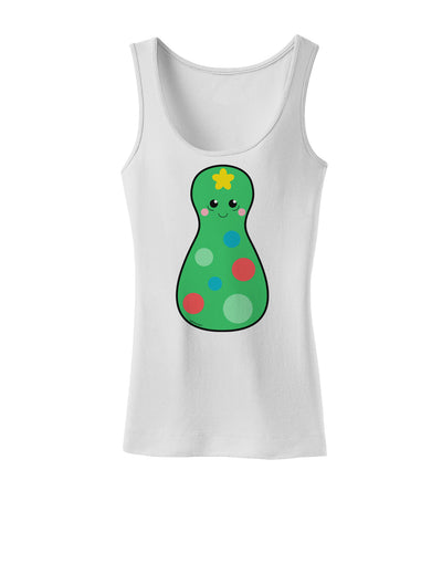 Cute Christmas Tree Matryoshka Nesting Doll Womens Tank Top-Womens Tank Tops-TooLoud-White-X-Small-Davson Sales