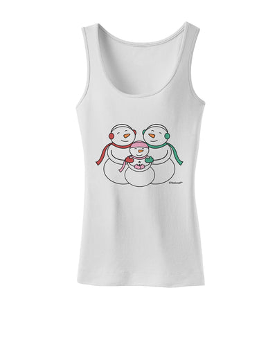 Cute Snowman Family with Girl Womens Tank Top by TooLoud-Womens Tank Tops-TooLoud-White-X-Small-Davson Sales