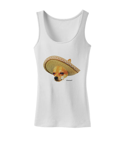 Chihuahua Dog with Sombrero - Patchwork Design Womens Tank Top by TooLoud-Womens Tank Tops-TooLoud-White-X-Small-Davson Sales