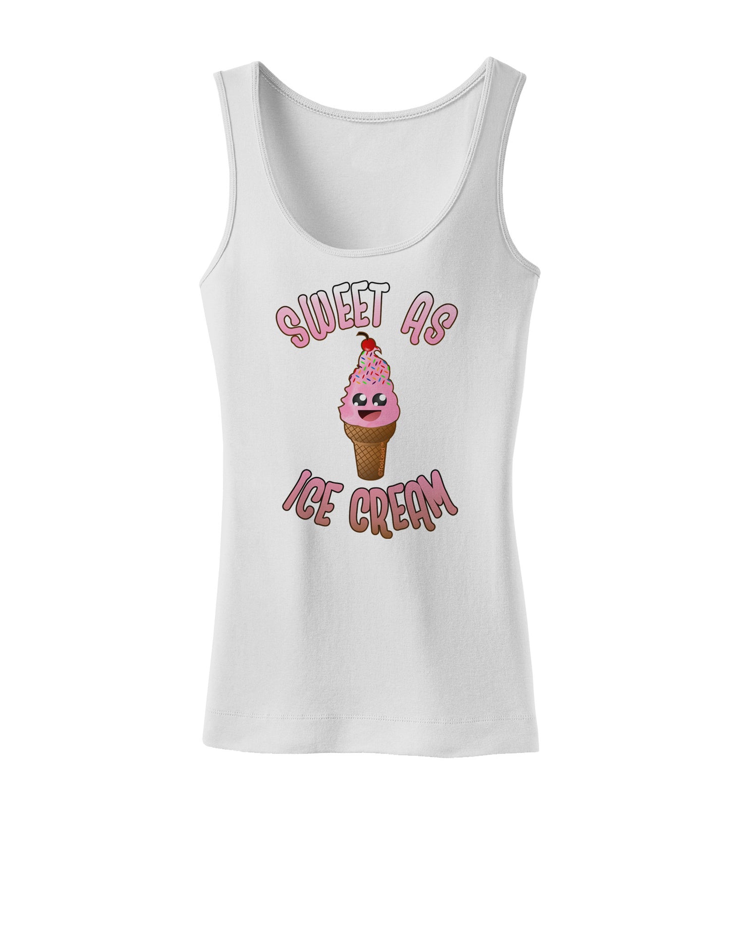 Cute Ice Cream Cone - Sweet As Ice Cream Womens Petite Tank Top-TooLoud-White-X-Small-Davson Sales