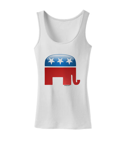 Republican Bubble Symbol Womens Petite Tank Top-TooLoud-White-X-Small-Davson Sales