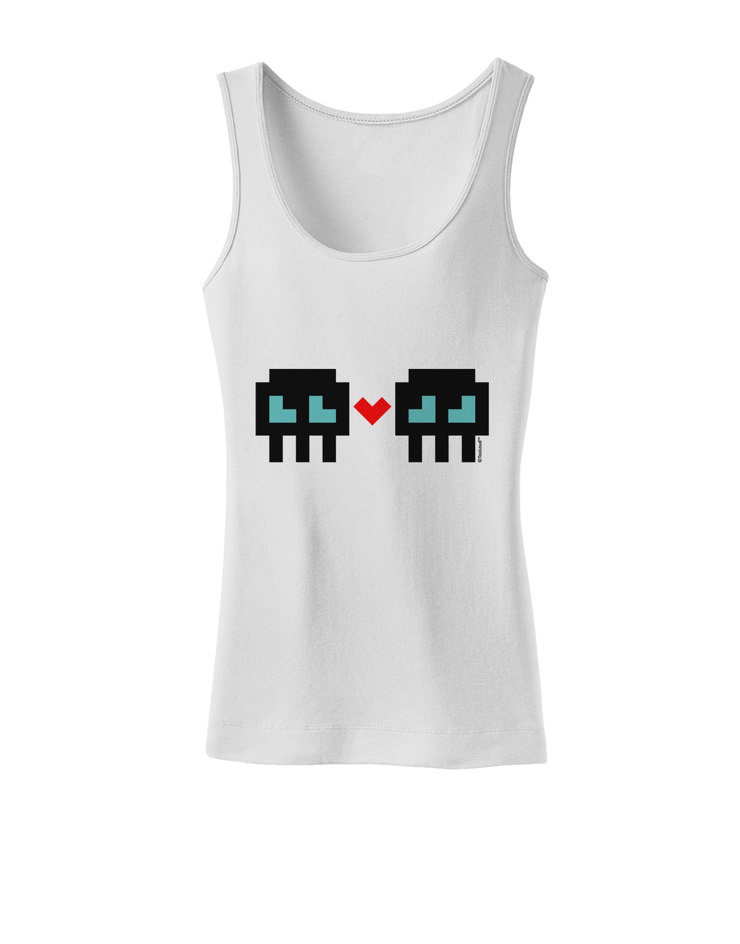 8-Bit Skull Love - Boy and Boy Womens Tank Top-Womens Tank Tops-TooLoud-White-X-Small-Davson Sales