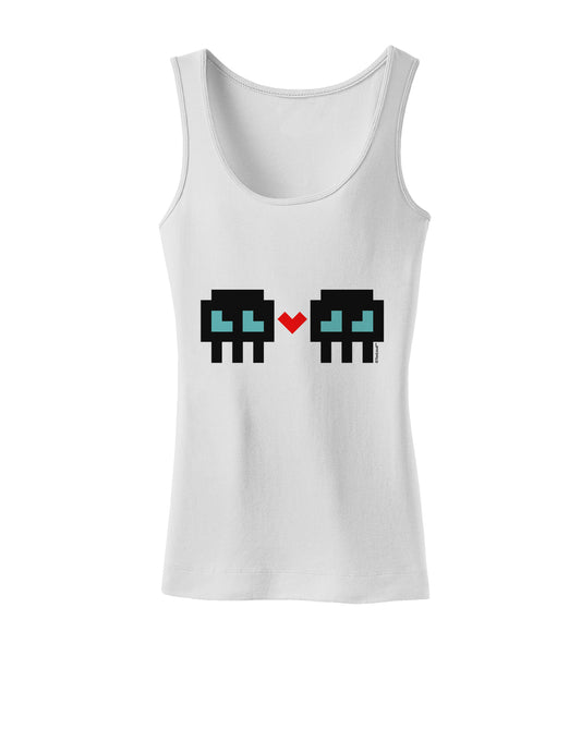 8-Bit Skull Love - Boy and Boy Womens Tank Top-Womens Tank Tops-TooLoud-White-X-Small-Davson Sales