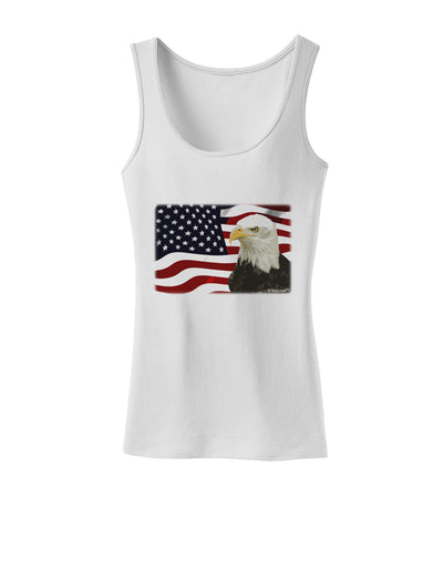 Patriotic USA Flag with Bald Eagle Womens Tank Top by TooLoud-Womens Tank Tops-TooLoud-White-X-Small-Davson Sales