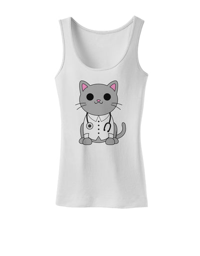 Dr Cat MD - Cute Cat Design Womens Tank Top by TooLoud-Womens Tank Tops-TooLoud-White-X-Small-Davson Sales