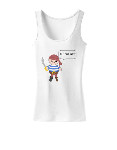 I'll Cut You - Petey the Pirate Womens Tank Top-Womens Tank Tops-TooLoud-White-X-Small-Davson Sales