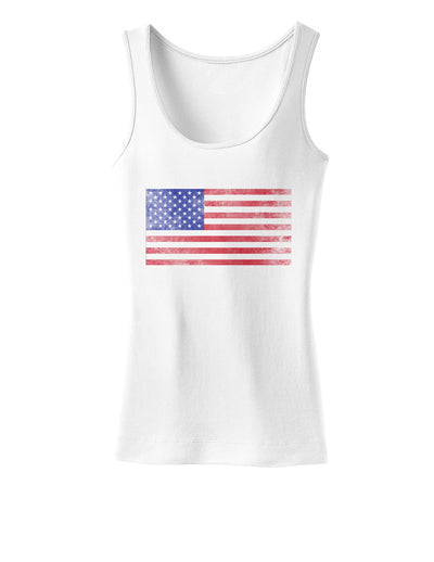 Weathered American Flag Womens Tank Top-Womens Tank Tops-TooLoud-White-X-Small-Davson Sales