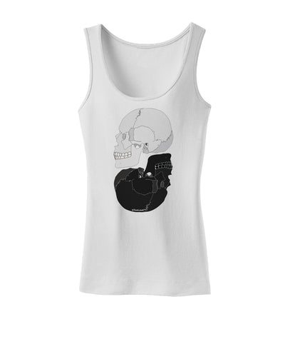 White And Black Inverted Skulls Womens Tank Top by TooLoud-Womens Tank Tops-TooLoud-White-X-Small-Davson Sales