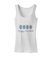 Happy Hanukkah Blue Dreidels Womens Tank Top-Womens Tank Tops-TooLoud-White-X-Small-Davson Sales