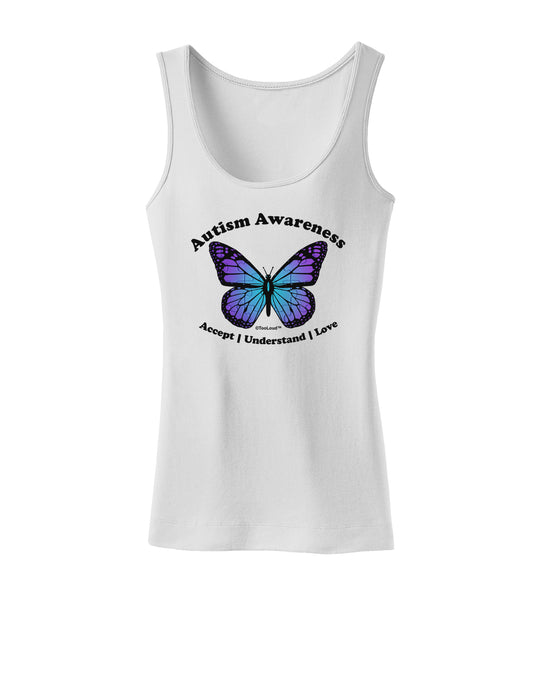 Autism Awareness - Puzzle Piece Butterfly Womens Tank Top-Womens Tank Tops-TooLoud-White-X-Small-Davson Sales