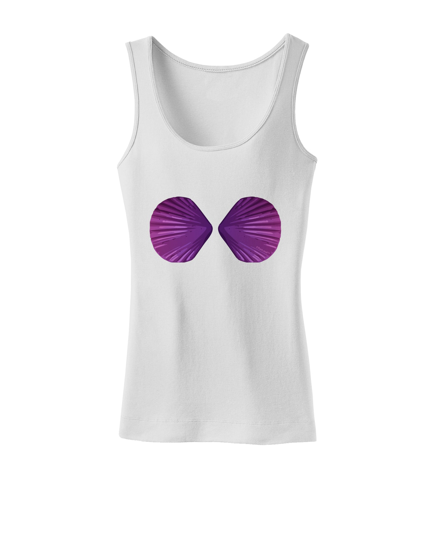 Mermaid Shell Bra Purple Womens Petite Tank Top by TooLoud-TooLoud-White-X-Small-Davson Sales