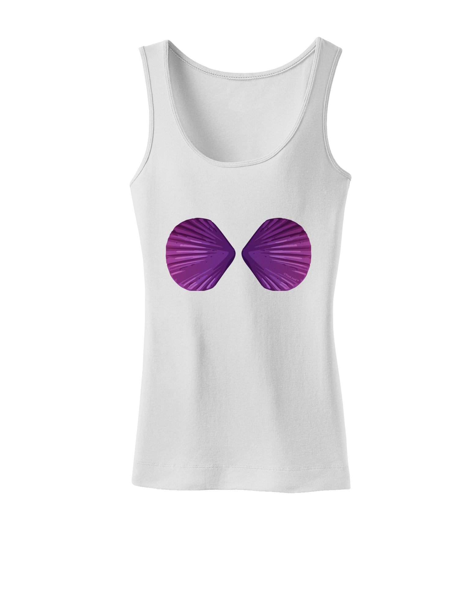 Mermaid Shell Bra Purple Womens Petite Tank Top by TooLoud-TooLoud-White-X-Small-Davson Sales