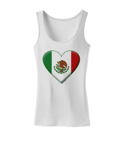 Mexican Flag Heart - Beveled Womens Tank Top by TooLoud-Womens Tank Tops-TooLoud-White-X-Small-Davson Sales