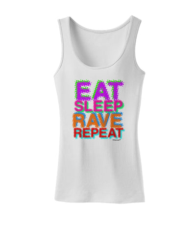 Eat Sleep Rave Repeat Color Womens Tank Top by TooLoud-Womens Tank Tops-TooLoud-White-X-Small-Davson Sales