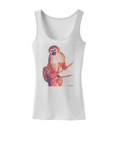 Monkey in Tree Watercolor Womens Tank Top-Womens Tank Tops-TooLoud-White-X-Small-Davson Sales